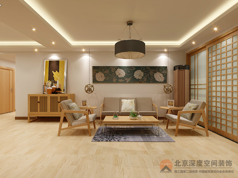 欽州元通君庭天下96㎡北歐風(fēng)格裝修效果圖案例